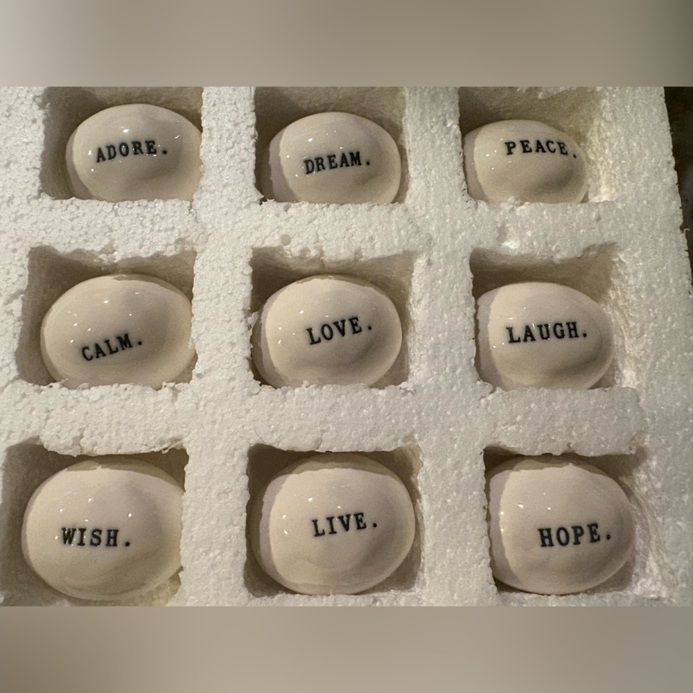 Rae Dunn White Inspirational Stones